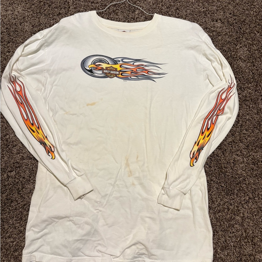 Harley-Davidson White Long Sleeve Shirt